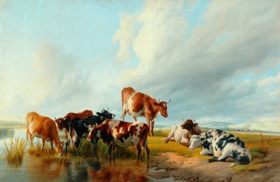 A Group of Cattle by Thomas Sidney Cooper